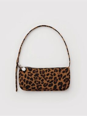 BAGGU Leopard Print Shoulder Bag in Brown and Black NWT
